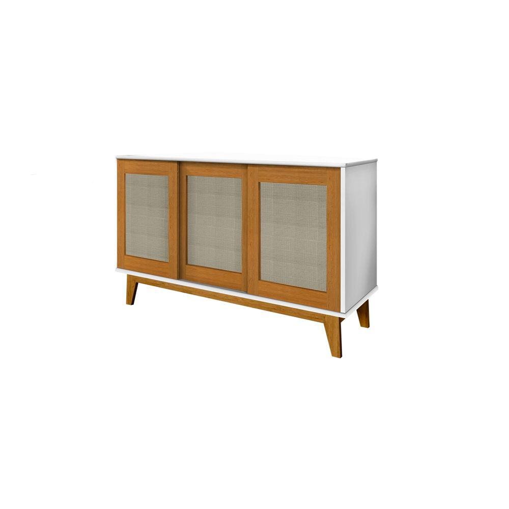 Buffet Detroit 3 Portas Branco/Madeira – Tebarrot Móveis