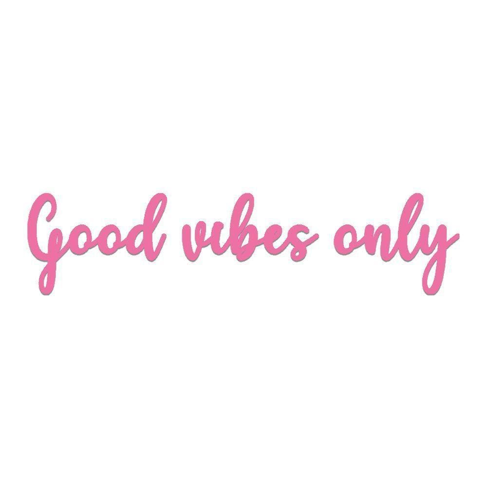 Arte Good Vibes 60cmx14cm - Cria Arte Laser Rosa