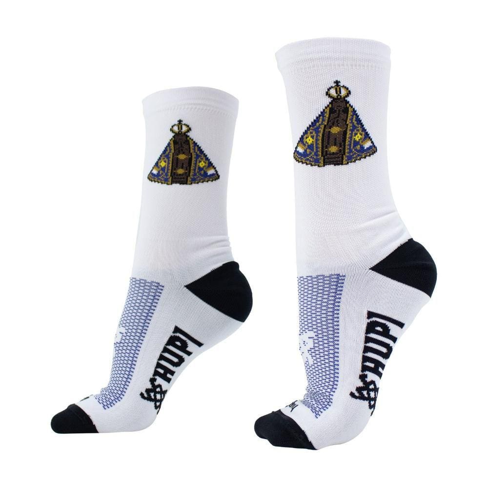 Meia HUPI Nossa Senhora Aparecida Branco