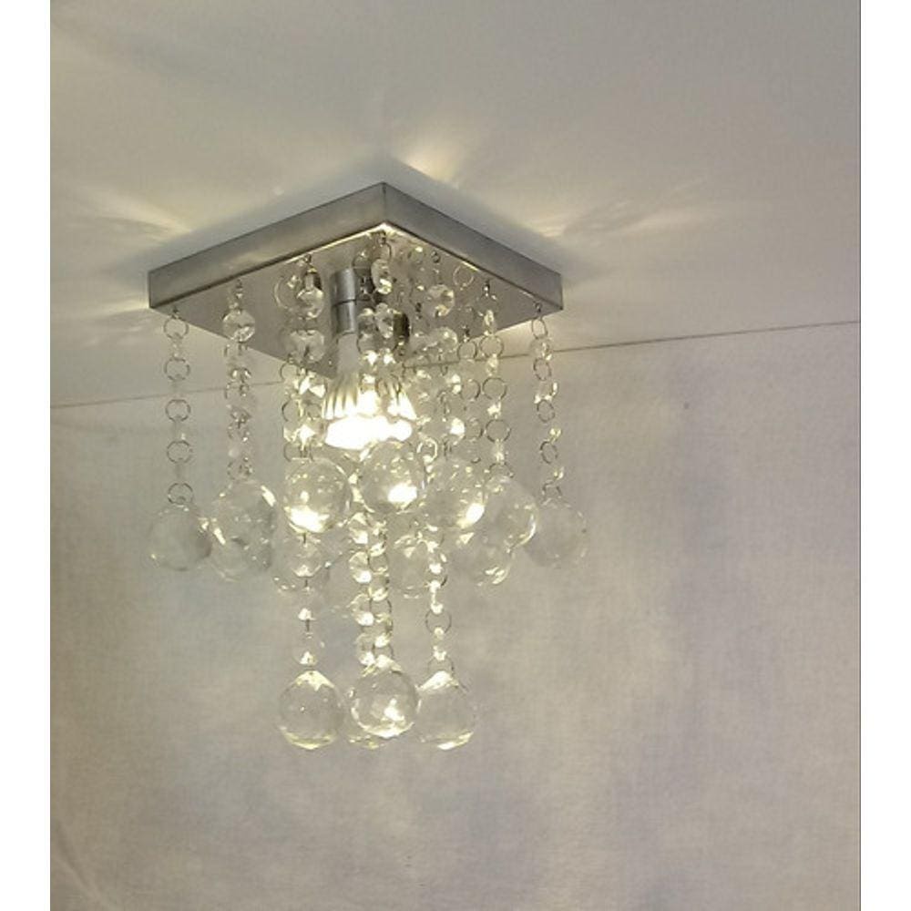 Lustre De Cristal Para Hall Social Com Lâmpada Branco Frio