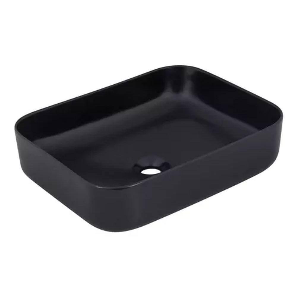 Cuba De Apoio Retangular Preta Fosca 50,5x39cm Gourmet