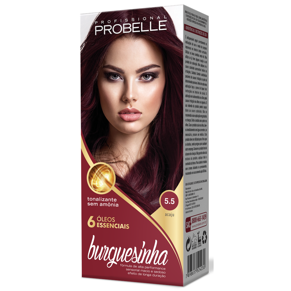 Tonalizante Burguesinha 5.5 ACAJU 50G - PROBELLE probelle