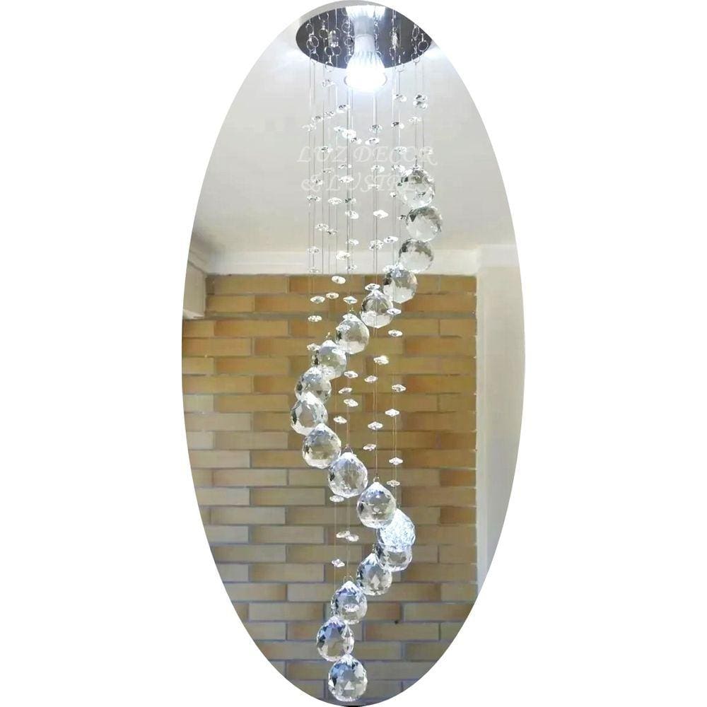 Lustre Espiral De Cristal Para Lavabo/ Cabeceira De Cama