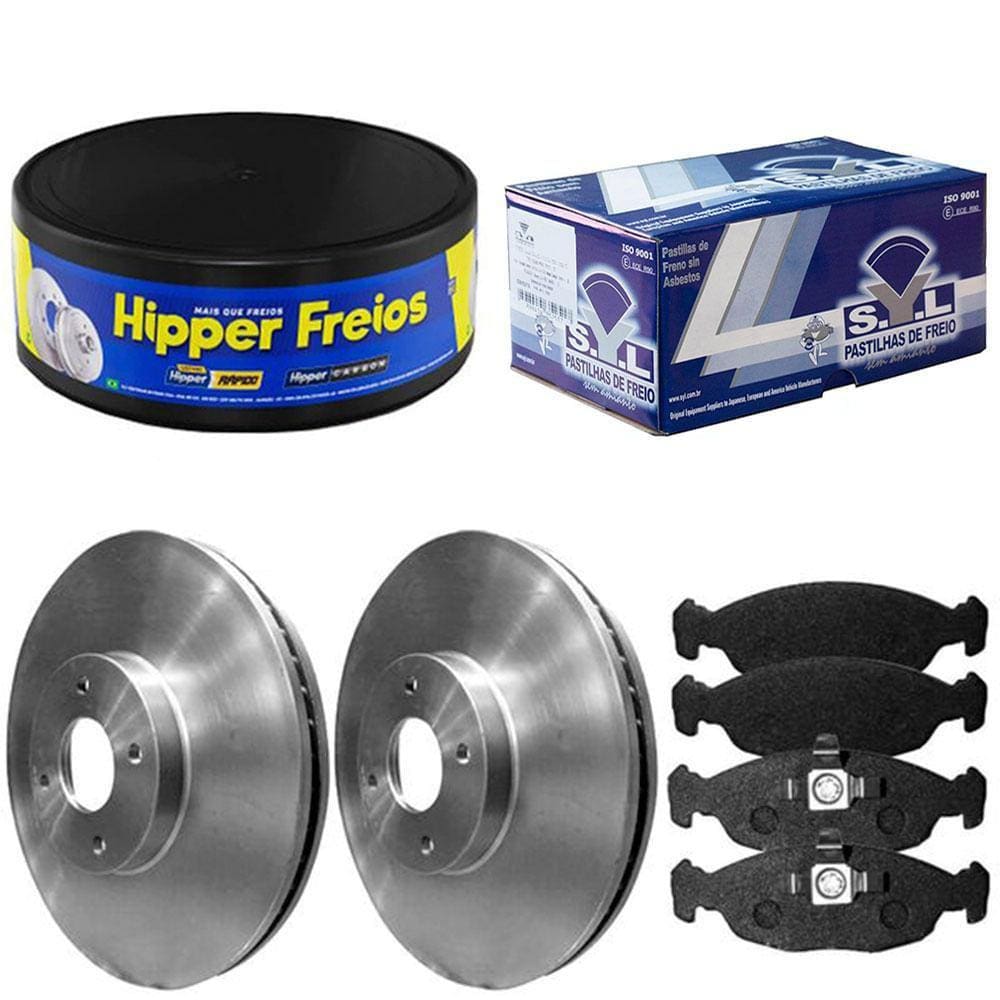 Kit Pastilha Disco Diant Ventilado Prisma 1.0 1.4 16 a 19