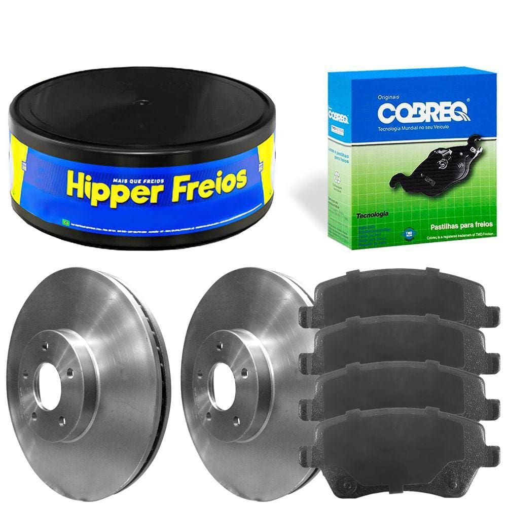 Kit Pastilha Disco Dianteiro Ventilado Captur 2017 a 2021 Hi