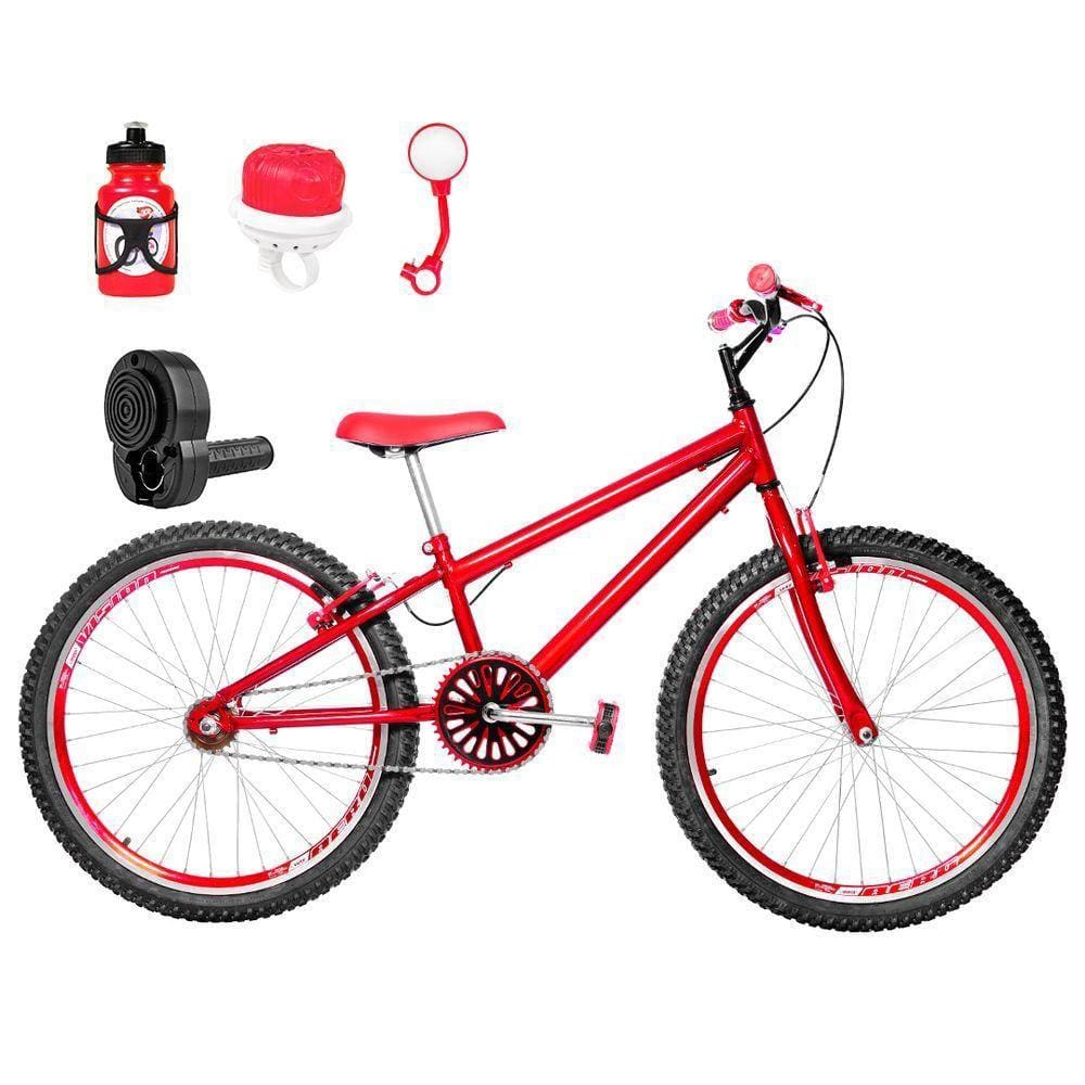 Bicicleta Infantil Aro 24 Aero E Acelerador Vermelha