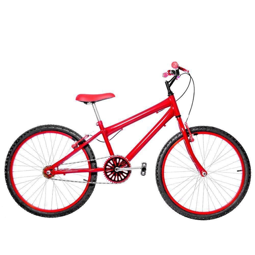 Bicicleta Infantil Masculina Aro 24 Alumínio Vermelha