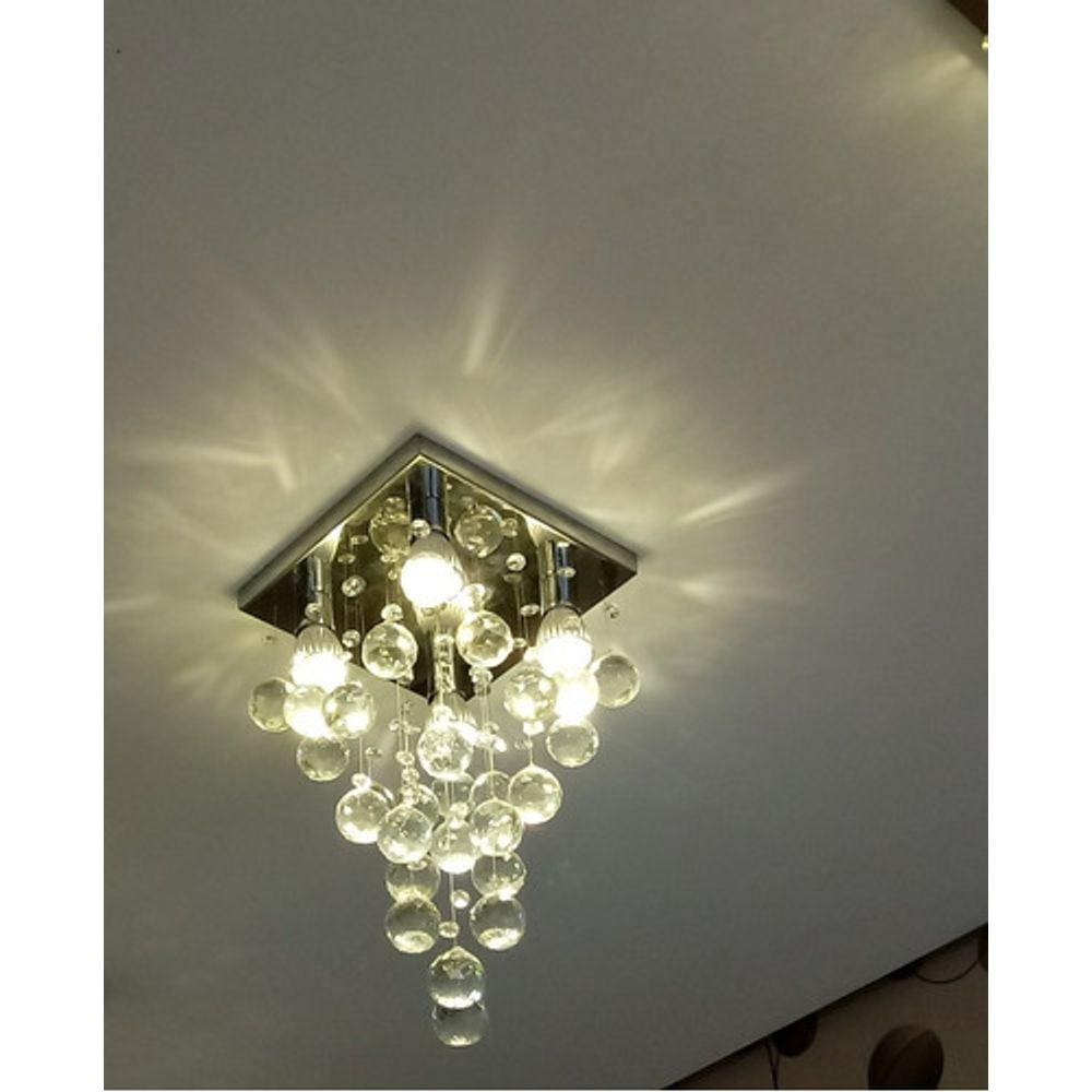 Lustre De Cristal P/ Lavabo Com 08 Lâmpadas Gu10 Inclusas