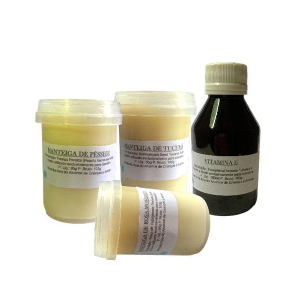 Manteiga Vegetal 03 unidades 95g e 01 Vitamina E 100ml