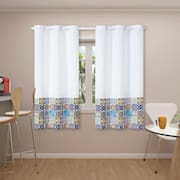 Cortina para Cozinha 2,20m X 1,45m Ilhós Estampada 