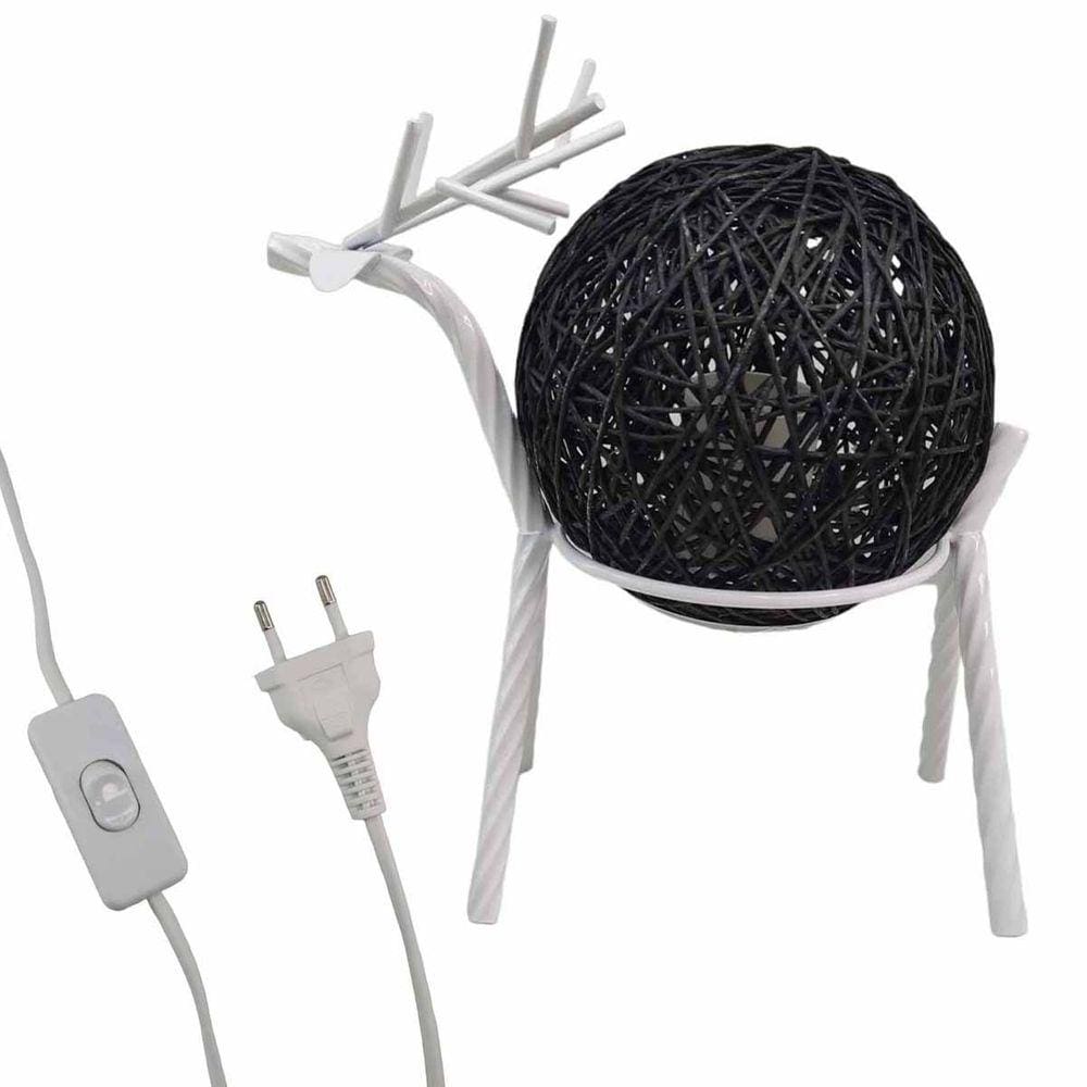 Luminaria Abajur Cervo Rena Decoraçao Mesa Sala Quarto Natal Casa Loja Recepçao Iluminaçao Nordica Enfeite Natalino