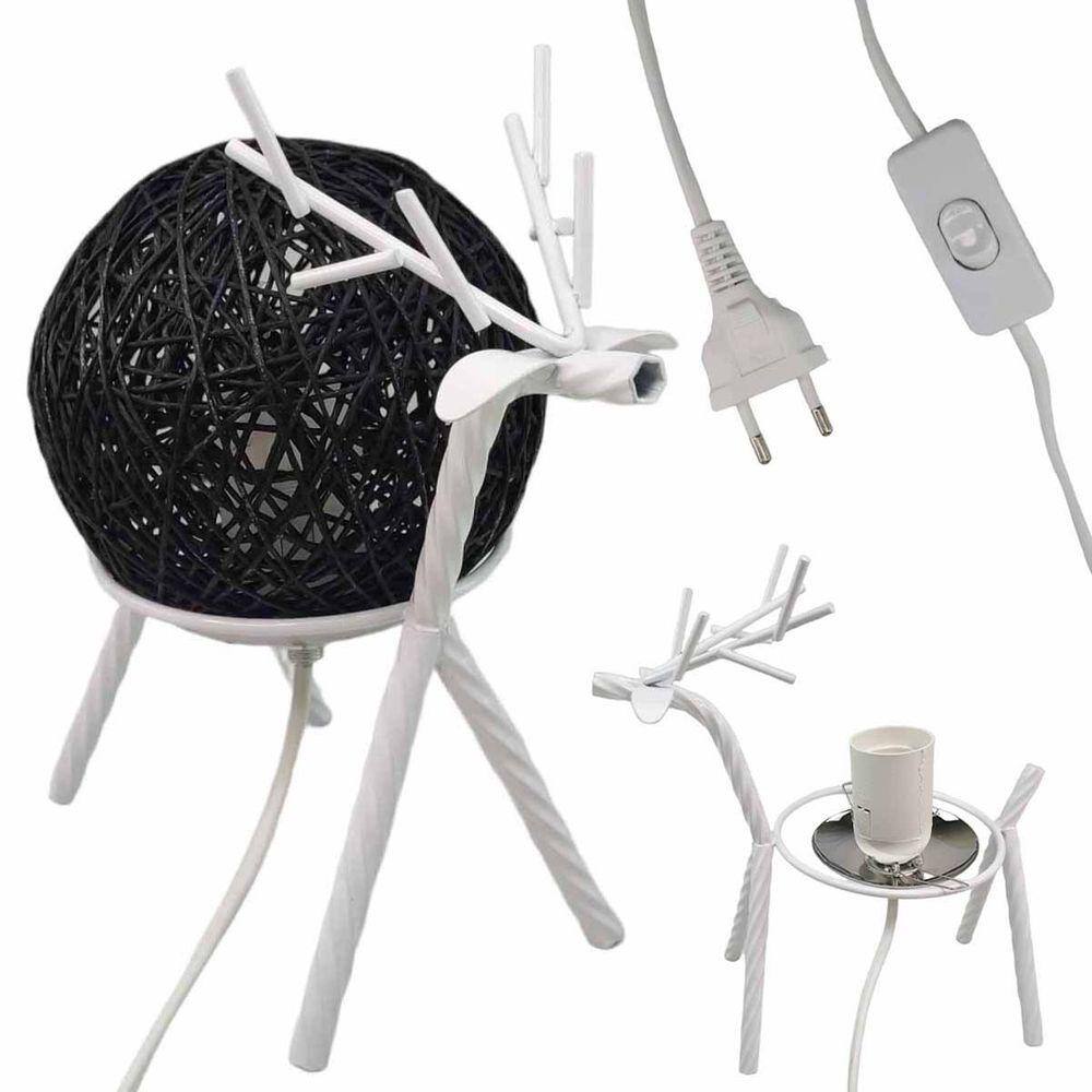 Luminaria Abajur Cervo Decoraçao Rena Natal Mesa Quarto Sala Recepçao Loja Casa Iluminaçao Nordica Moderna
