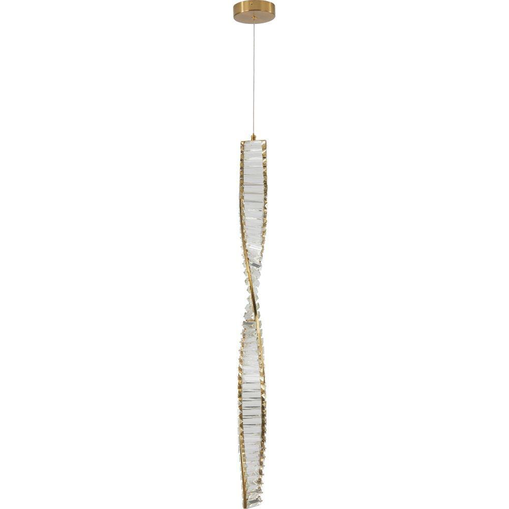 Pendente Dna 50 Cm Metal Dourado E Cristal Transp 3000K