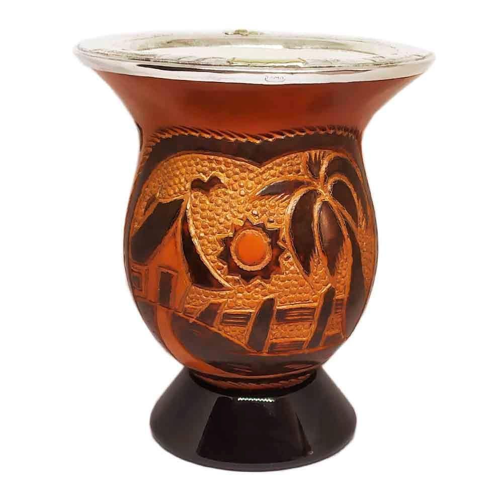 Cuia De Chimarrao Fama C/ Bocal Ouro E Prata 121 000556 C/Pe 1182