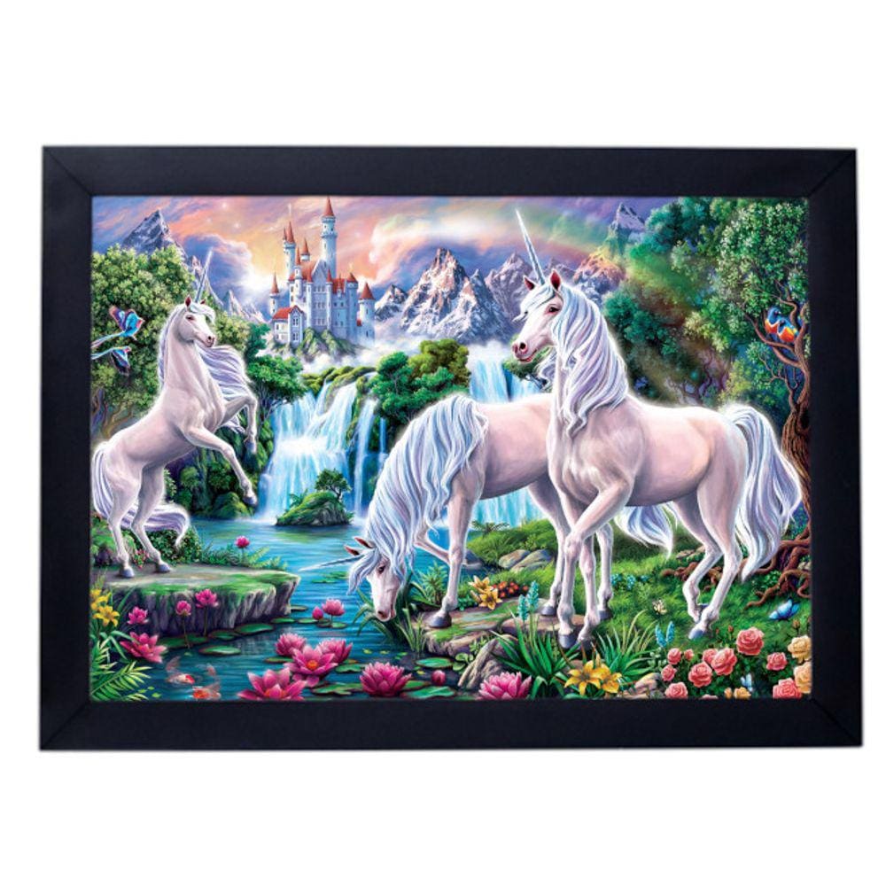 Quadro poster c moldura decoração de quarto unicornio P8320