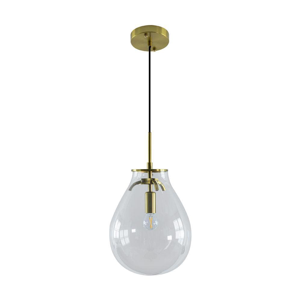 Pendente Caju Dourado Cúpula Vidro 29cm E14 Bella St1882