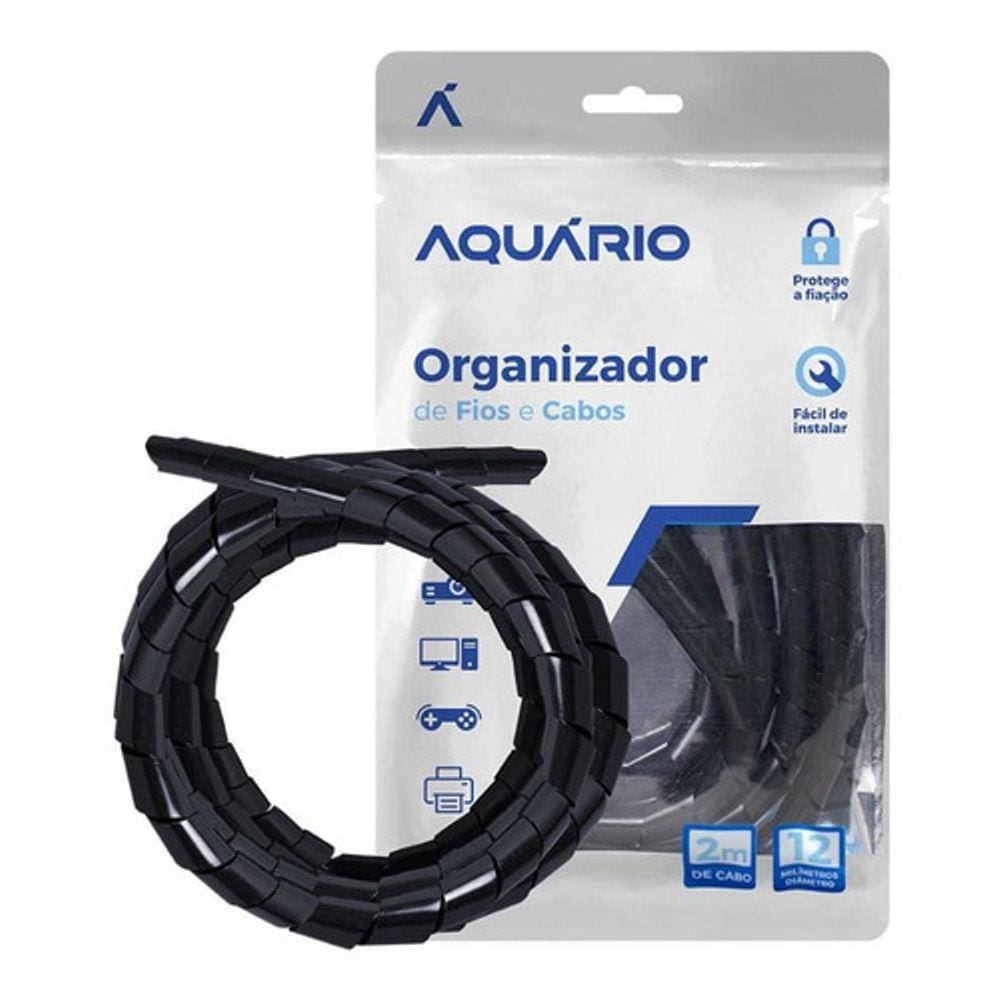 Ordenador De Fios E Cabos Para Pc Tv Rack Cor Preta 12mm