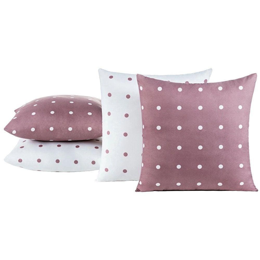 Kit 04 Almofadas Cheias Petit Poa 45cm x 45cm - Rose