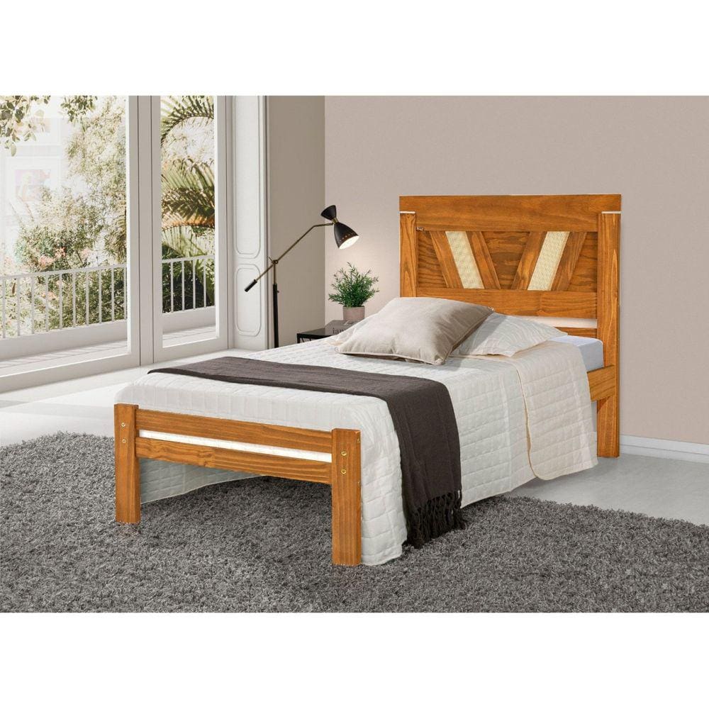 Cama Solteiro Madeira Maciça Mônaco Imbuia