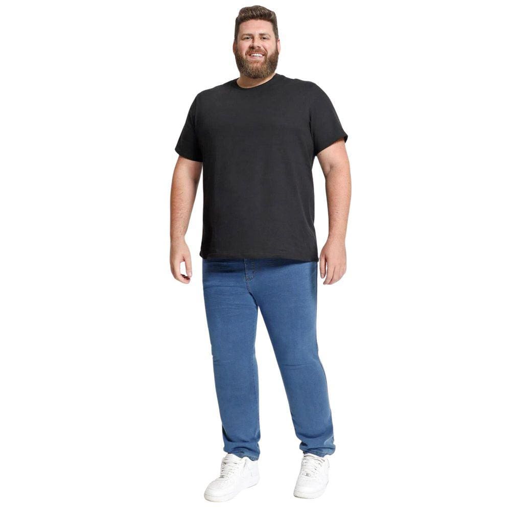 Calça Jeans Reta Biotipo Masculina Slim Fit Plus Size