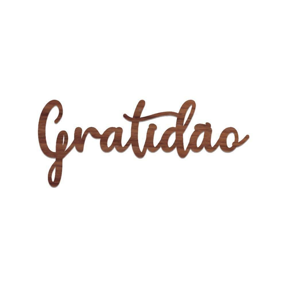 Arte Gratidão 36cmx16cm - Cria Arte Laser Madeira Escuro