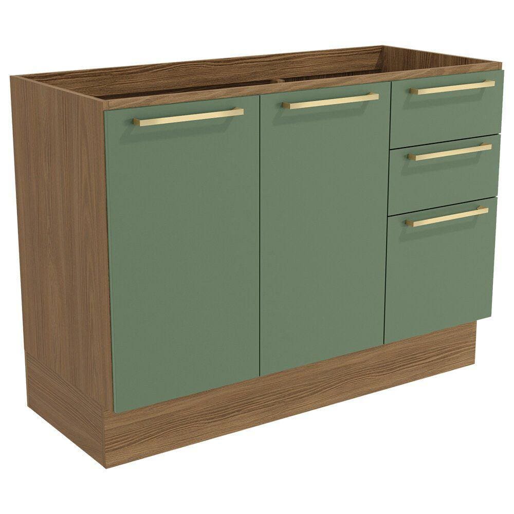 Balcão para Pia 120cm Botanic M624 com 2 Portas e 3 Gavetas Kappesberg