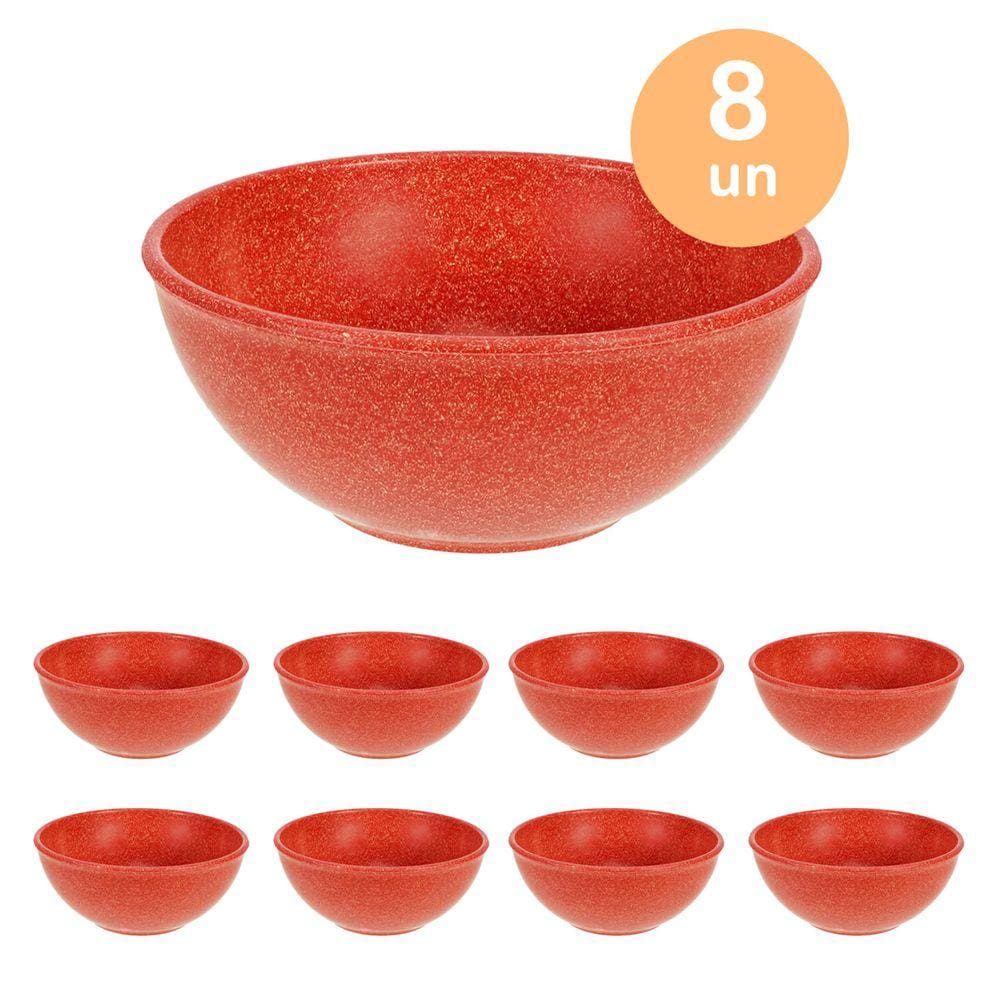 8un TIGELA 500ml BOWL CUMBUCA SOPA CALDO VERMELHO
