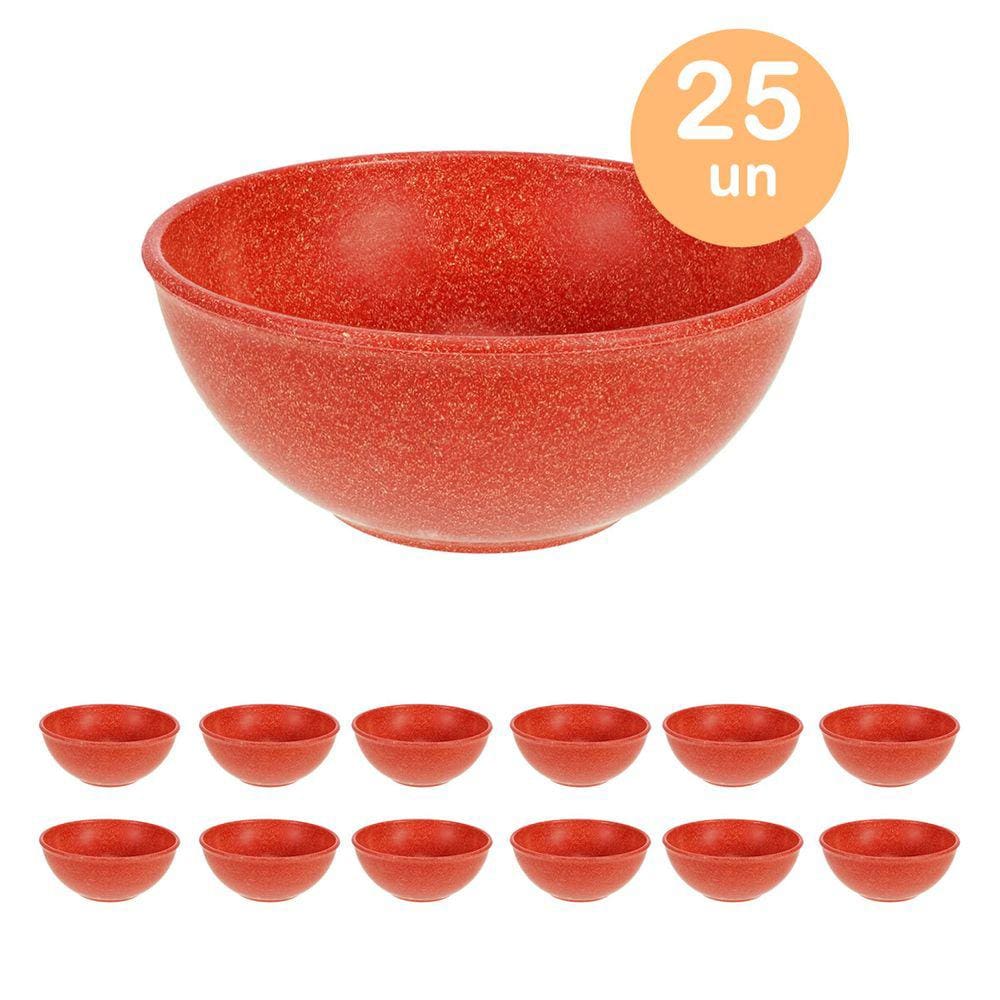 25un TIGELA 500ml BOWL CUMBUCA SOPA CALDO VERMELHO