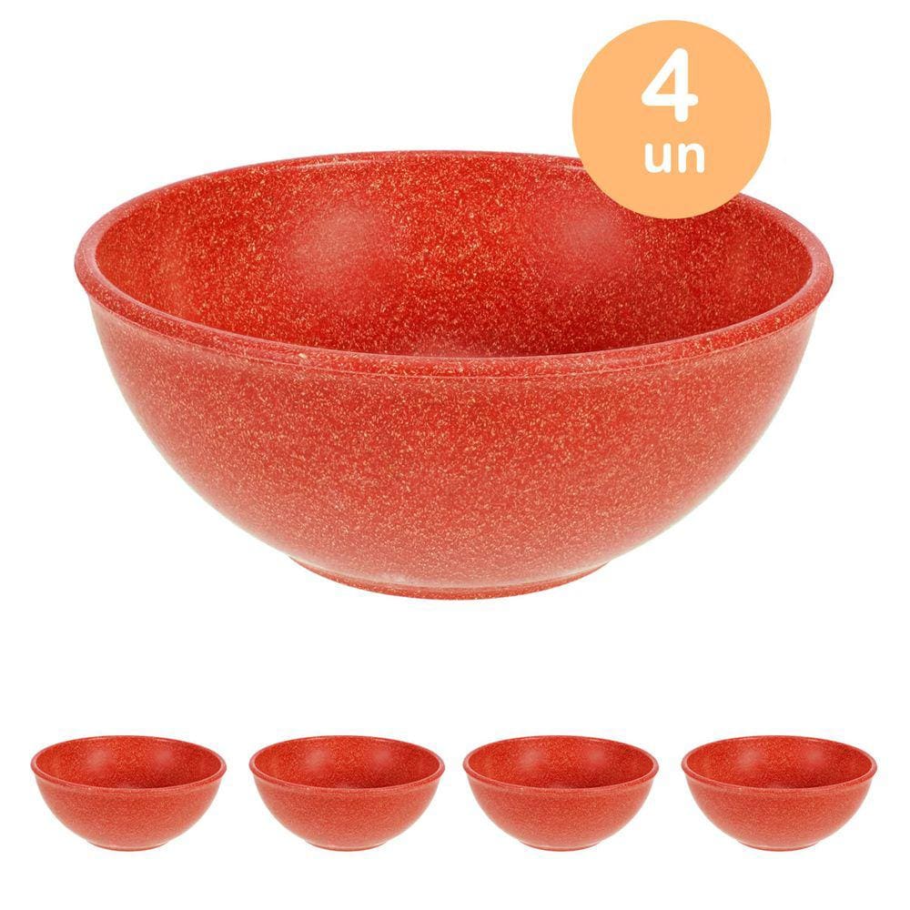 4un TIGELA 500ml BOWL CUMBUCA SOPA CALDO VERMELHO