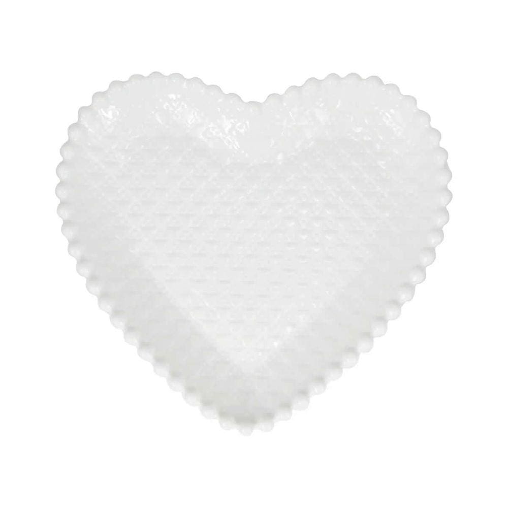 Prato Petiscos Porcelana Coracao Branco Mesa Posta Ball Edge