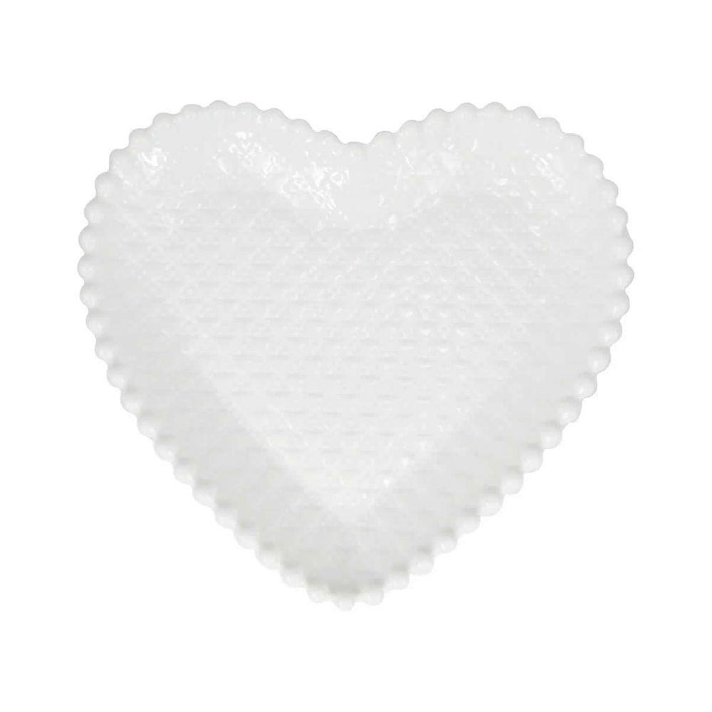 Prato Petiscos Porcelana Coracao Branco Mesa Posta Ball Edge