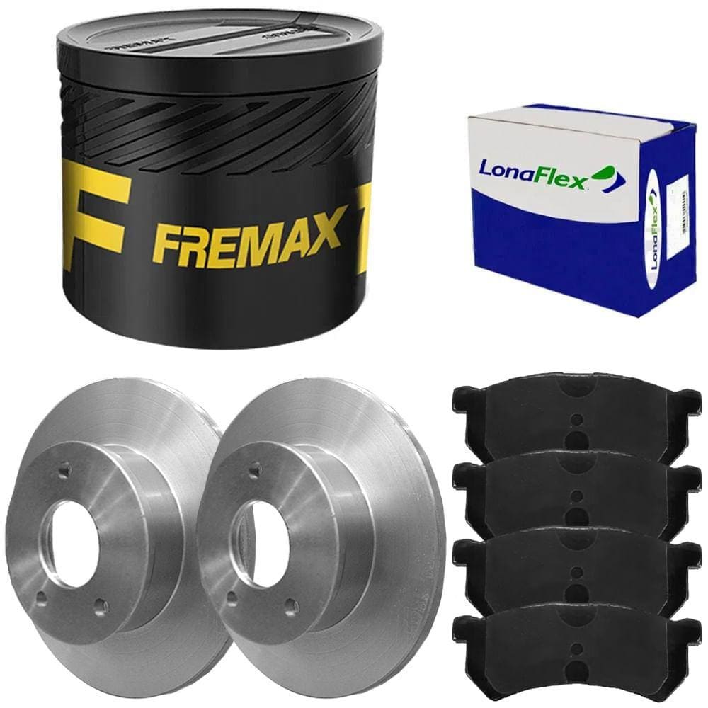 Kit Pastilha Disco Dianteiro Sólido Kwid 1.0 Fremax Lonaflex