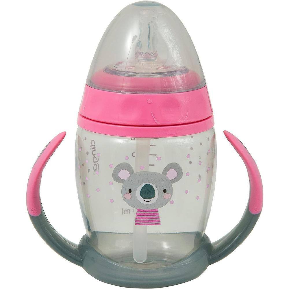 Copo com Canudo Multi Clingo Coala Rosa 230ml 8M+ C5005