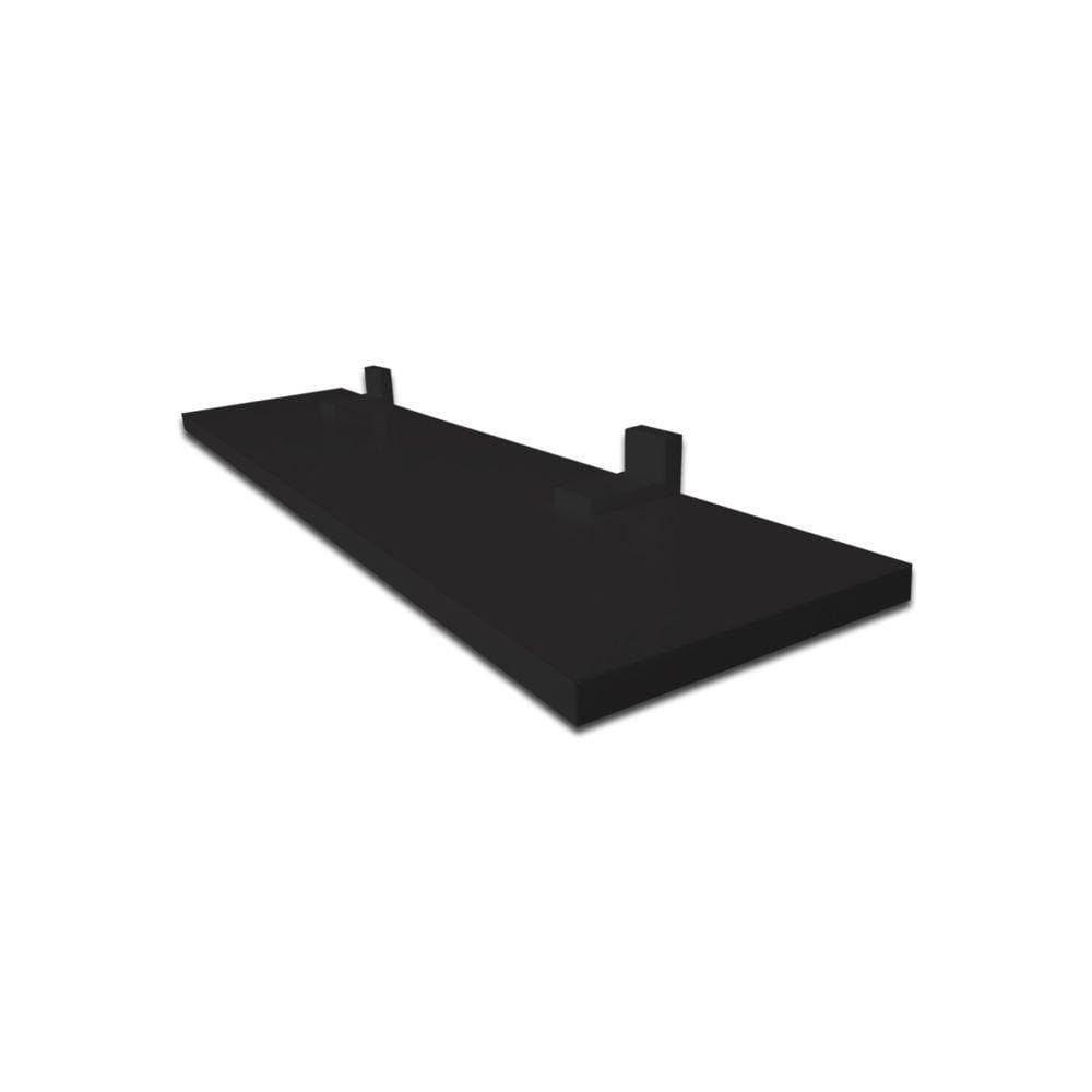 Prateleira Simples Preta 20X20 Cm Com Suporte Em Mdf