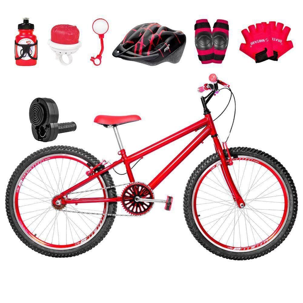 Bicicleta Infantil Aro 24 Aero Kit Premium Vermelha