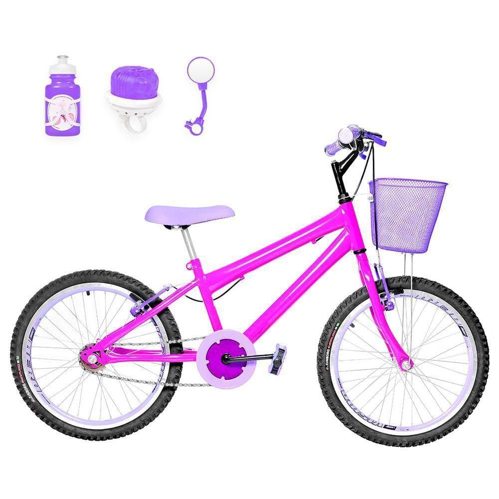 Bicicleta Infantil Aro 20 Aero Pink e Lilás