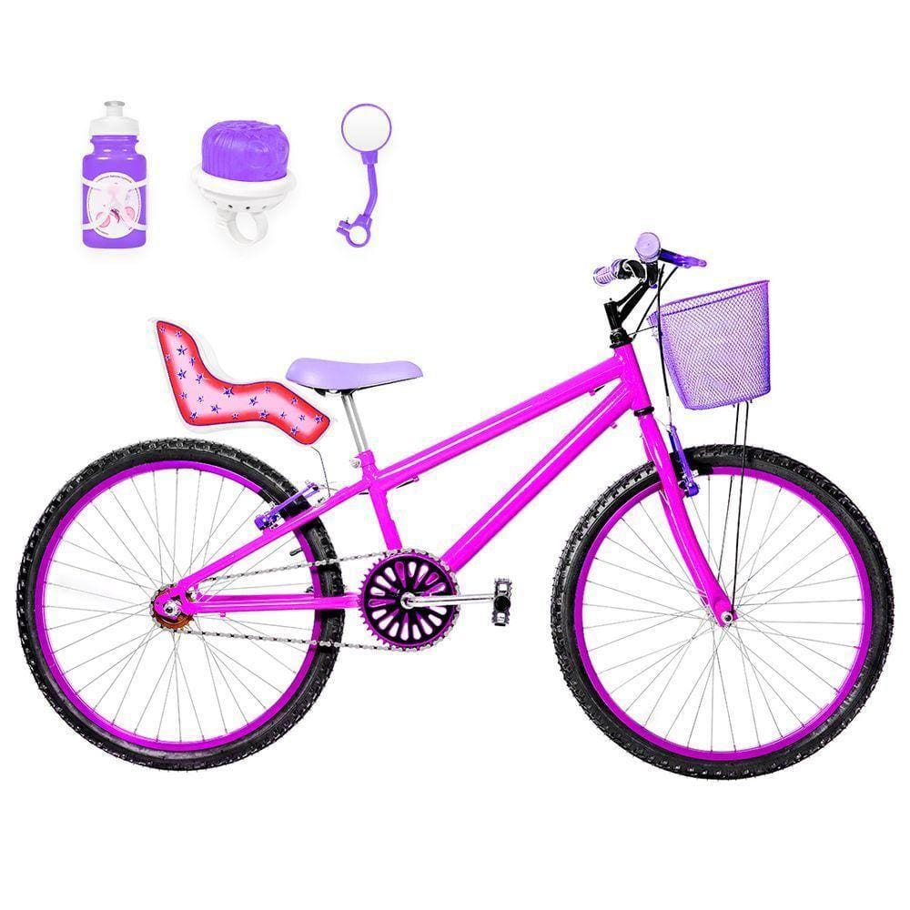 Bicicleta Infantil Aro 24 Alumínio Pink E Violeta