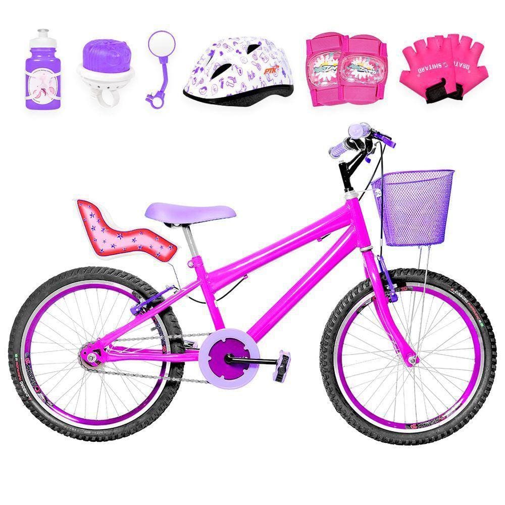 Bicicleta Infantil Aro 20 Aero Pink e Violeta