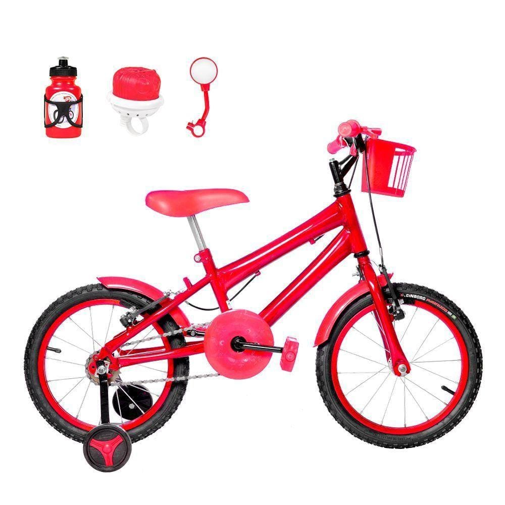 Bicicleta Infantil Masculina Aro 16 Alumínio Vermelha