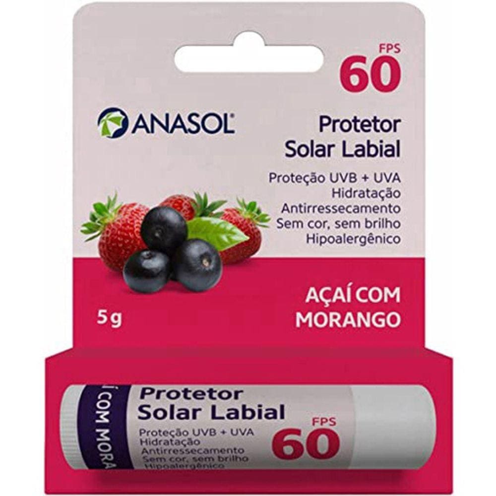 Anasol Protetor Labial fps 60 Açaí com Morango - 5 g