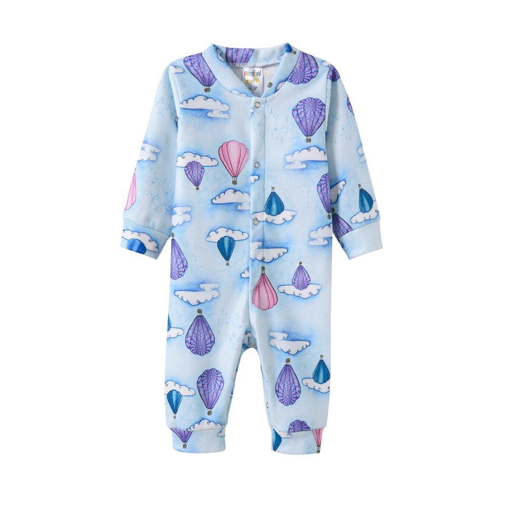 Macacão Infantil Menina Soft Abertura Botão Roupas Inverno