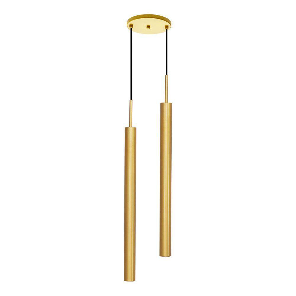 Pendente Tubo Duplo Alumínio Dourado P/ LED MR11 GU10 ST1697