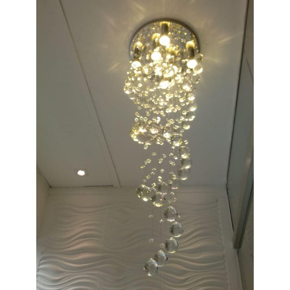 Lustre De Cristal Espiral Com Base De 50cm De Diâmetro