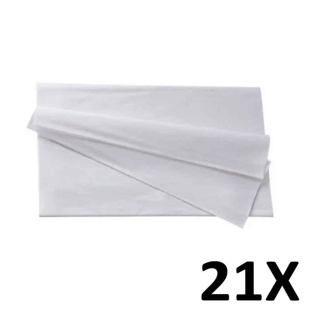 Kit 21 Panos de Limpeza Multiuso Reutilizável 30X40cm Branco