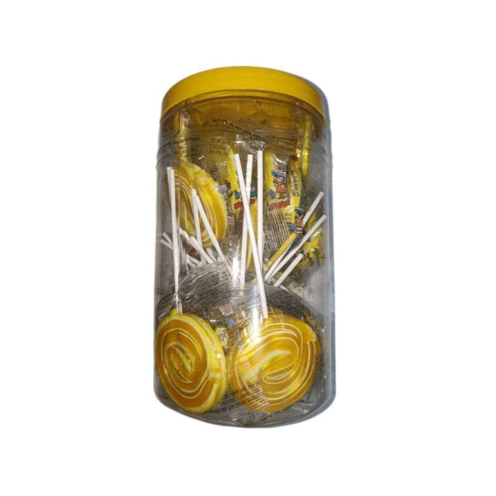 Pirulito Psicodélico Chaves Amarelo e Branco 30g C/30 Un