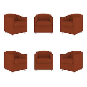 Kit 6 Poltronas Decorativas Reforçada Consultório Sala Suede