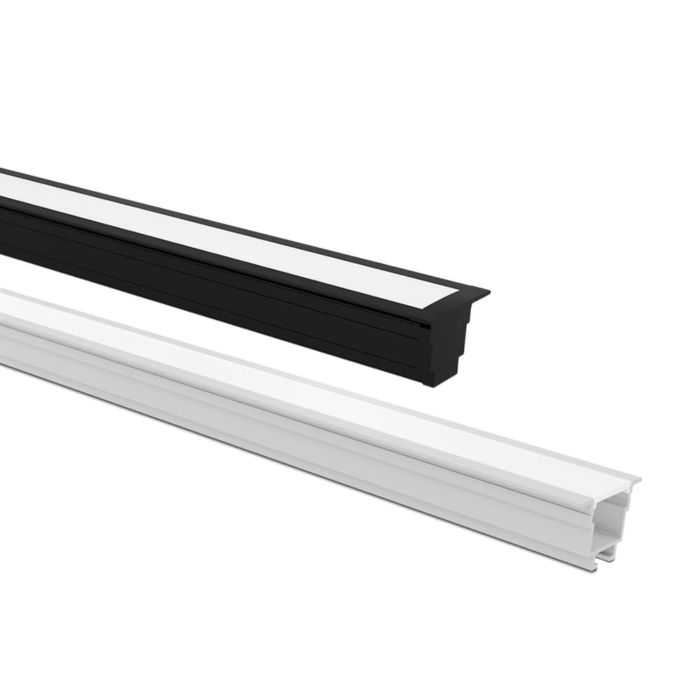 Perfil de Embutir Taschibra Para Fita de Led Vertex 25 Branco Com 2 Metros