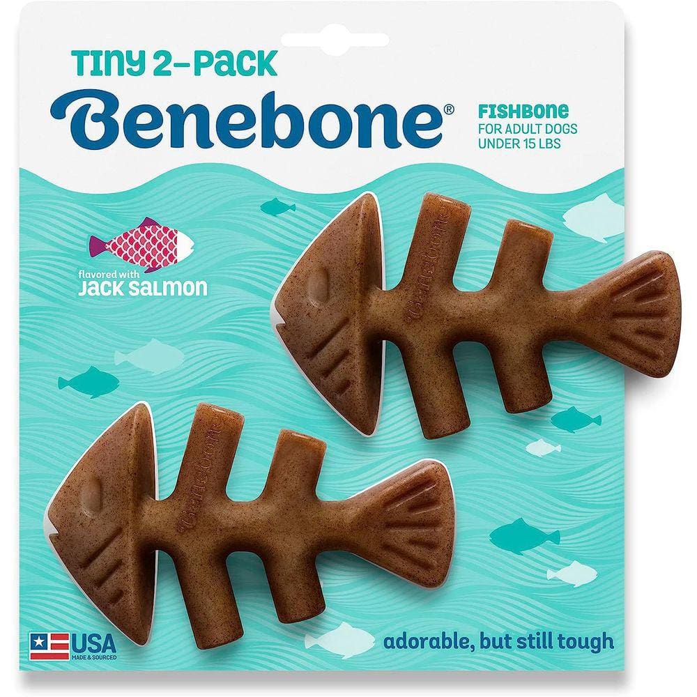Brinquedo De Roer Benebone Fishbone Tiny 2-pack Cães Até 7kg