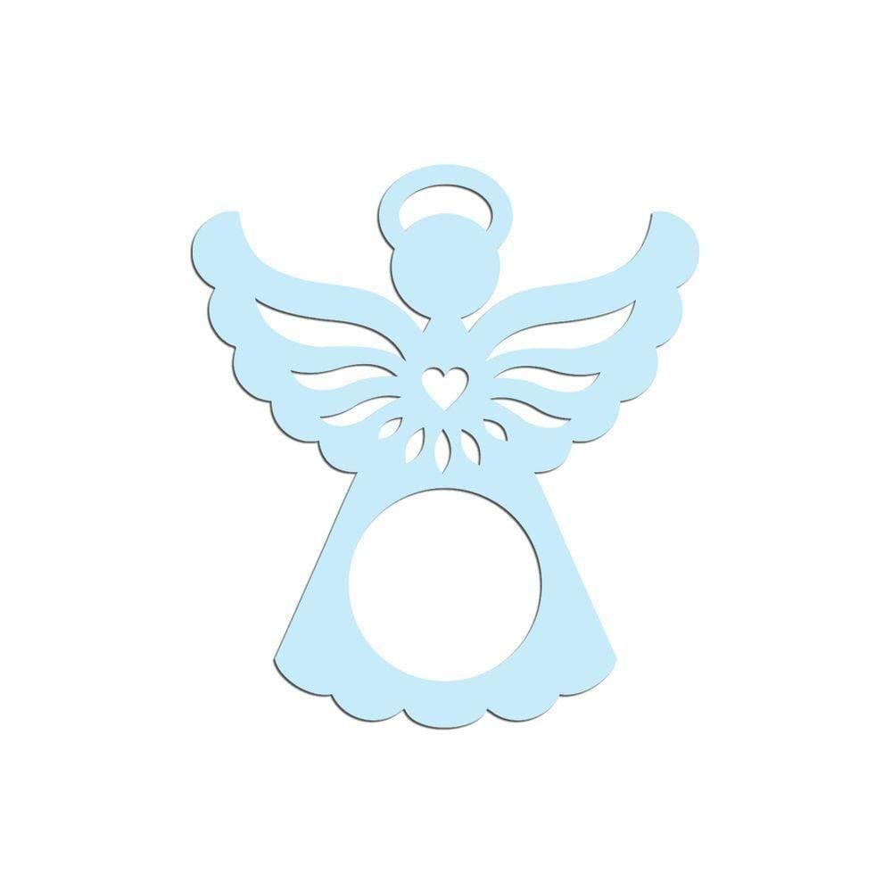Porta Guardanapo Anjinho Kit Com 4 Peças 7cmx8cm - Cria Arte Laser Azul Claro