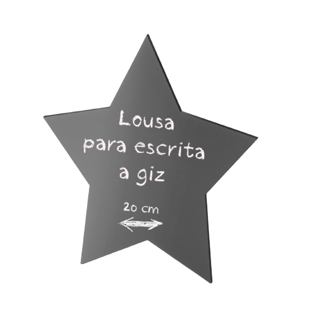 Lousa Memo Blackboard decoração Estrela M 20cm Cortiarte